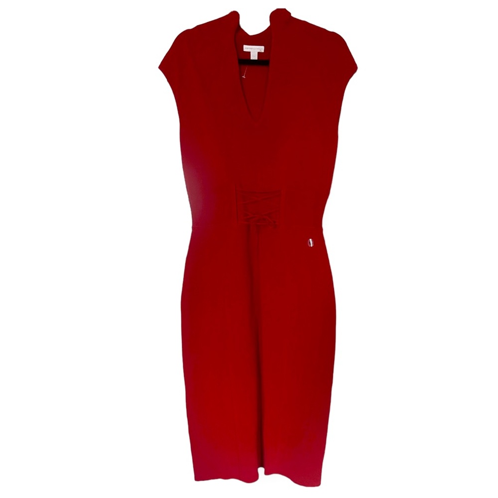 New York & Co Lace Up Knit Sheath Dress